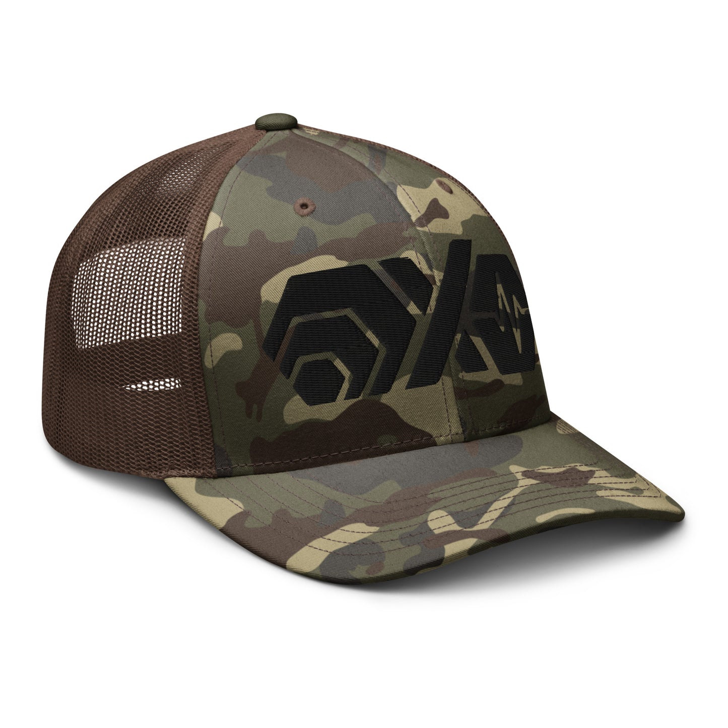 HEX PulseX and PulseChain Camouflage Trucker Hat (Embroidered)