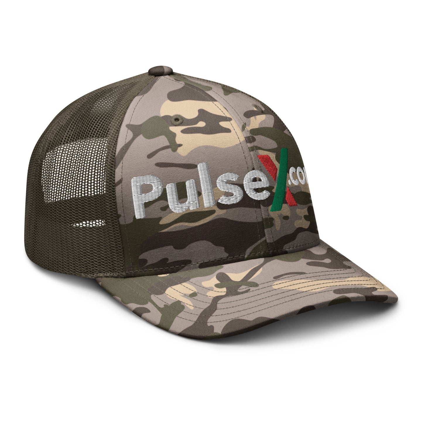 PulseX.com Camouflage Trucker Hat (Embroidered)