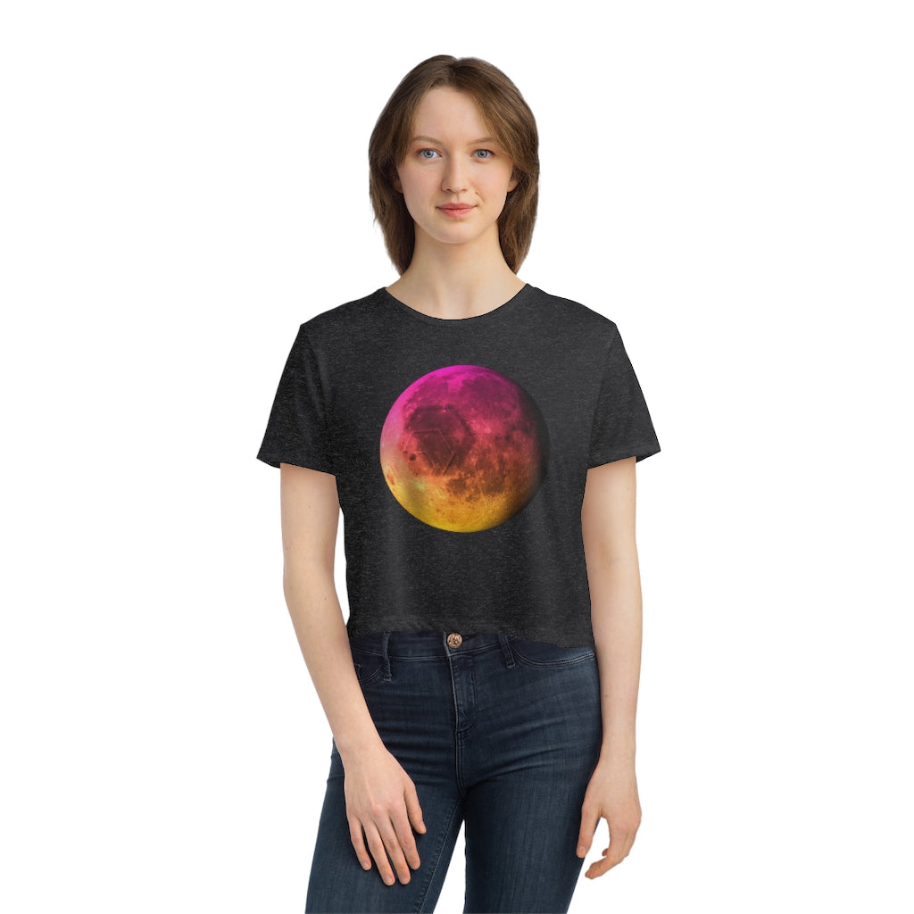 HEX To The Moon Women's Flowy Cropped Tee