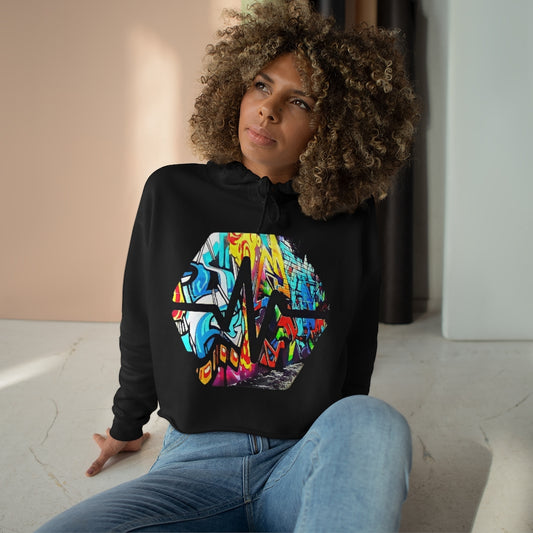 PulseChain Graffiti #5 Women's Crop Hoodie