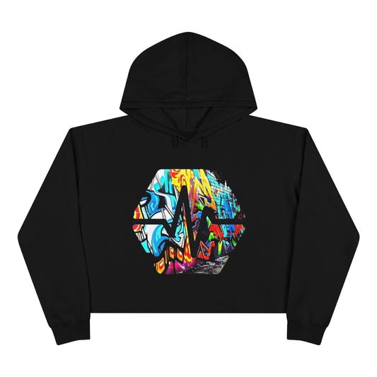 PulseChain Graffiti #5 Women's Crop Hoodie