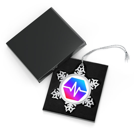 PulseChain Pewter Snowflake Ornament