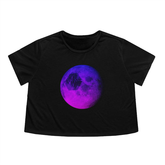 Pulse To The Moon Women's Flowy Cropped Tee