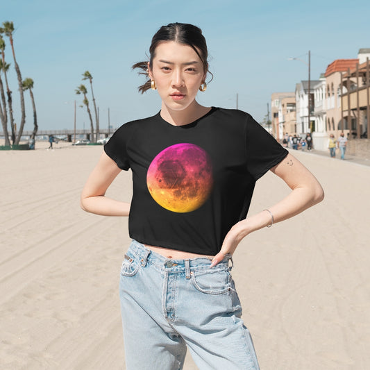 HEX To The Moon Women's Flowy Cropped Tee