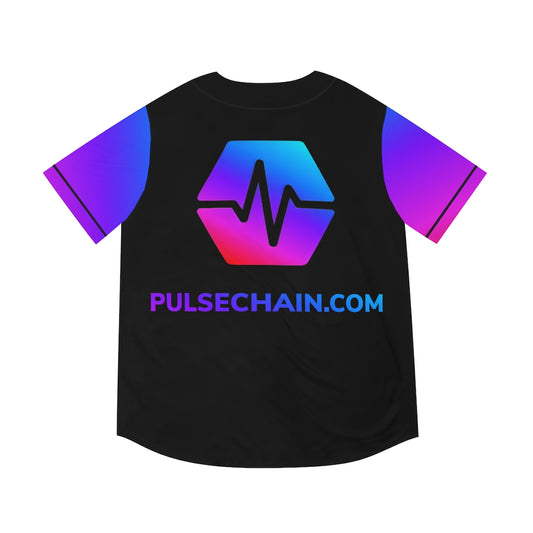 PulseChain Men's Baseball Jersey (Black-AOP)