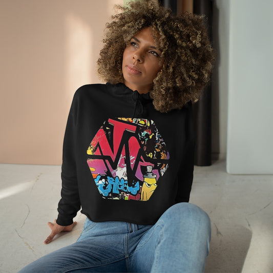 PulseChain Graffiti #1 Women's Crop Hoodie
