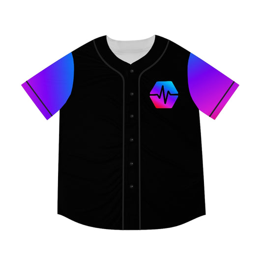 PulseChain Men's Baseball Jersey (Black-AOP)