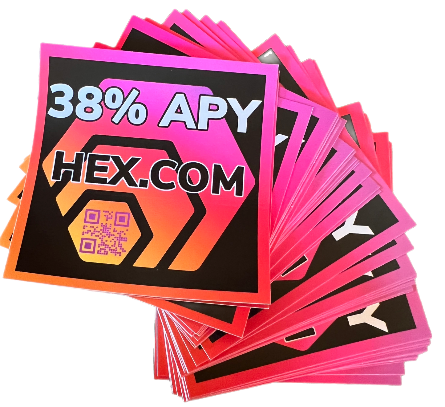 HEX 3" by 3" 38% APY Sticker Pack (50)