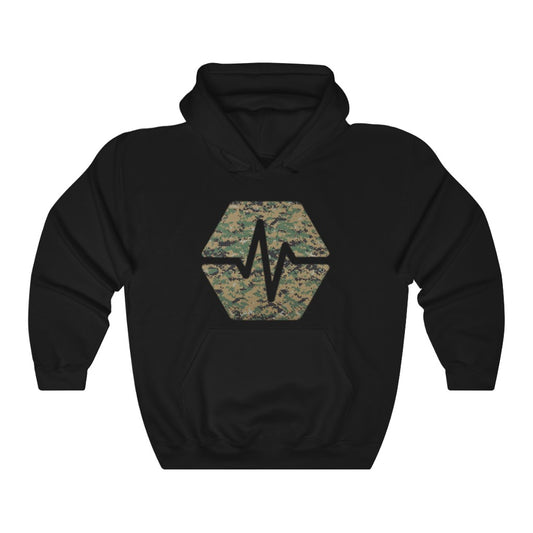 PulseChain Marine Camouflage Unisex Heavy Blend Hooded Sweatshirt