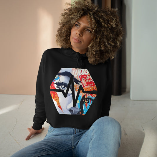 PulseChain Graffiti #3 Women's Crop Hoodie