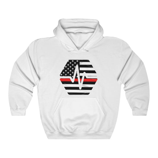 PulseChain Thin Red Line Unisex Heavy Blend Hooded Sweatshirt