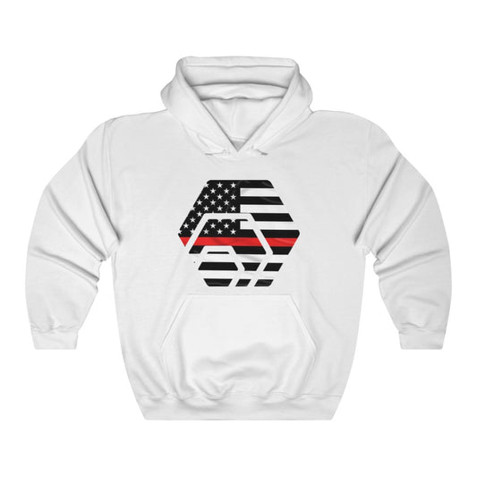 HEX Thin Red Heavy Line Unisex Heavy Blend Hooded Sweatshirt