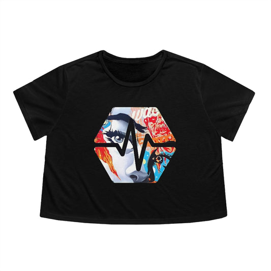PulseChain Graffiti #3 Women's Flowy Cropped Tee