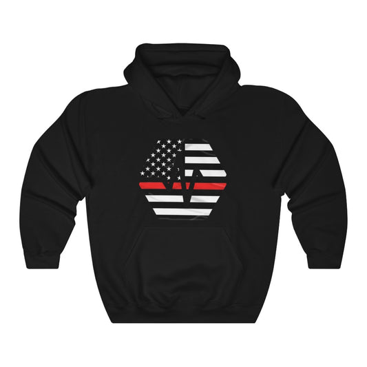 PulseChain Thin Red Line Unisex Heavy Blend Hooded Sweatshirt