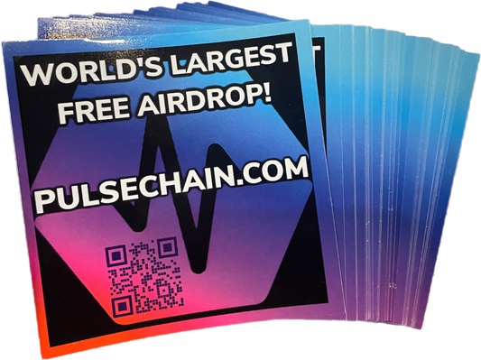 PulseChain 3" by 3" World's Largest Airdrop Sticker Pack (10)