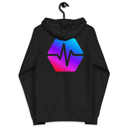 PulseChain.com Unisex Fleece Zip Up Hoodie (Front & Back)