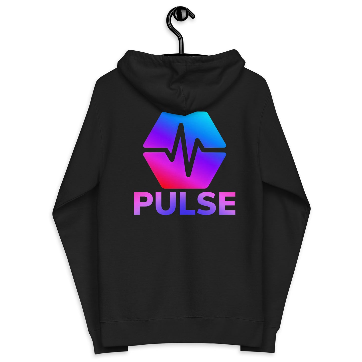 PulseChain Unisex Fleece Zip Up Hoodie (Front & Back)