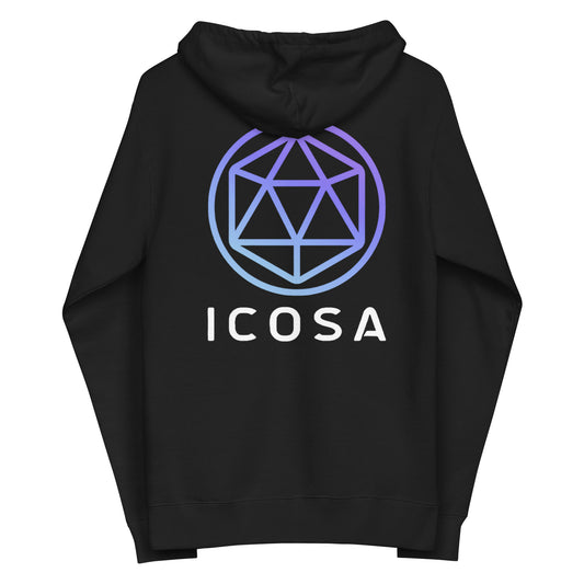 Icosa Unisex Fleece Zip Up Hoodie (Front & Back)