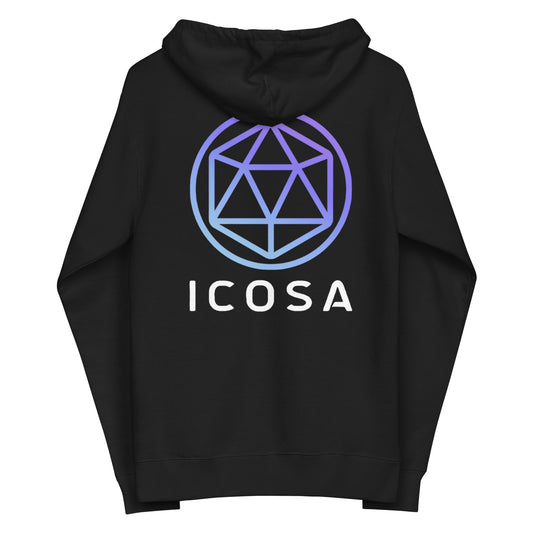 Icosa Unisex Fleece Zip Up Hoodie (Front & Back)