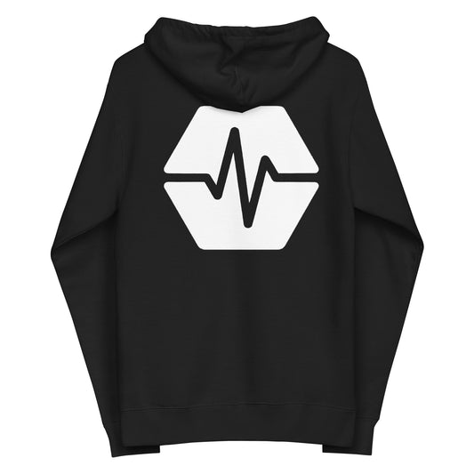 PulseChain Unisex Fleece Zip Up Hoodie (Front & Back)