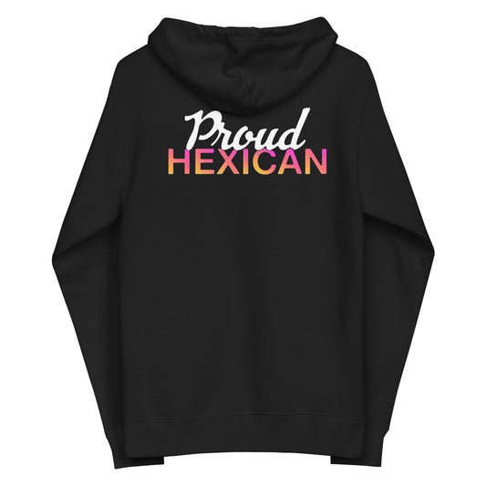 Proud Hexican HEX Unisex Fleece Zip Up Hoodie (Front & Back)
