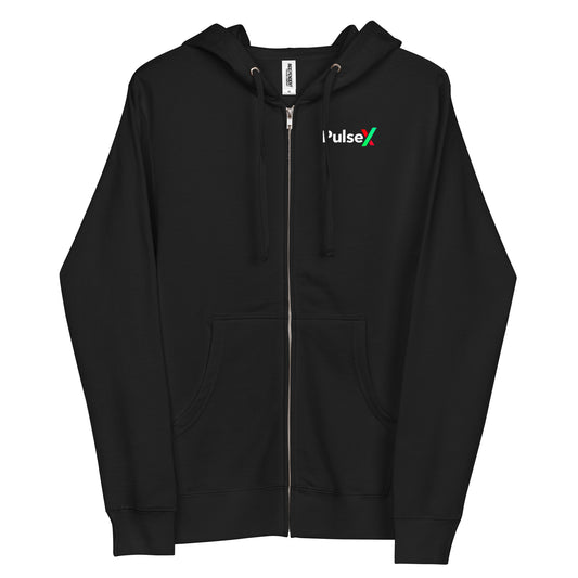 PulseX Unisex Fleece Zip Up Hoodie (Front & Back)