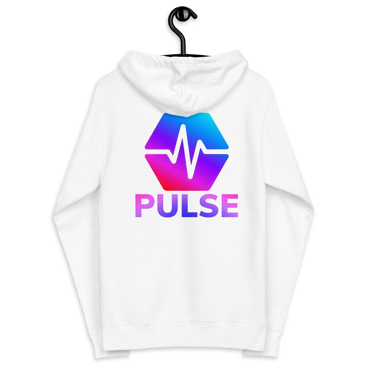 PulseChain Unisex Fleece Zip Up Hoodie (Front & Back)